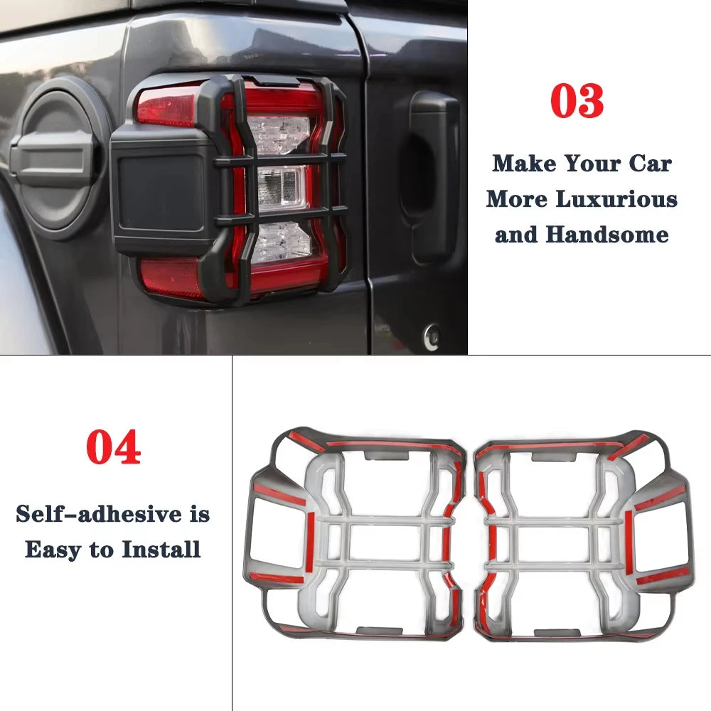 For Wrangler Jl Gladaitor Jt 2018-2023 2PCS Taillight Protection
