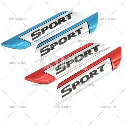 X Sport Logo Body Fender Side Metal Chrome Zinc