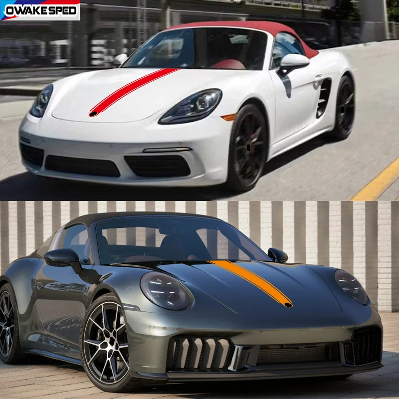 For Porsche 911 Cayman Boxster 718-Carrera-S Hood Bonnet Stripes