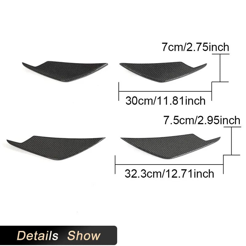 For BMW G80 M3 G82 G83 Dry Carbon Fiber Front Bumper Canards