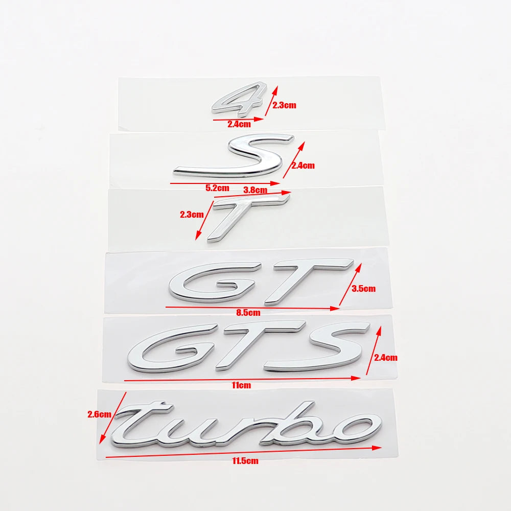 1PC 3D ABS Gts Gt Turbo S T Letter