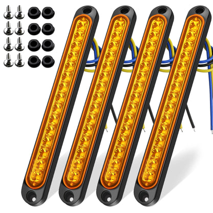 For Trailer 4PCS Yellow 12-24v 15LED Tail Rear Truck Lorry