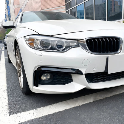 For BMW F32 F33 F36 M Glossy Black Carbon Look Front Bumper Lip