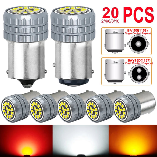Bright 1156 ba15s 1157 bay15d Bulb 12V 15SMD 6500K