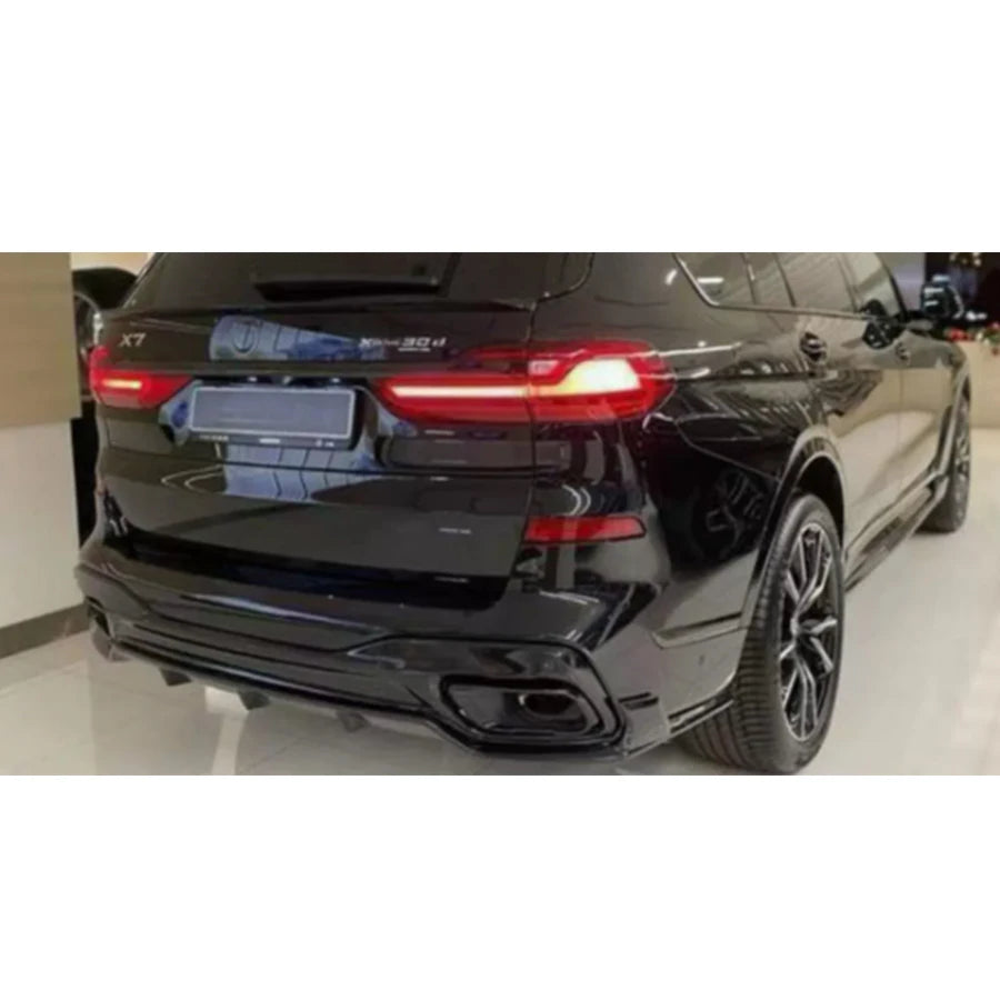 For BMW X7 G07 2022+ Bright Black Back Lip Rear Bumper Diffuser