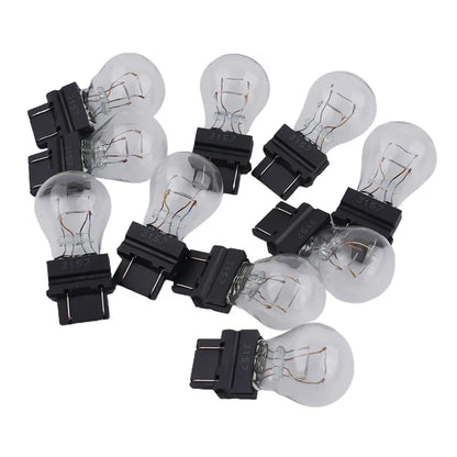 10PCS Clear Amber Tail Signal Brake Bulbs 3057 3155