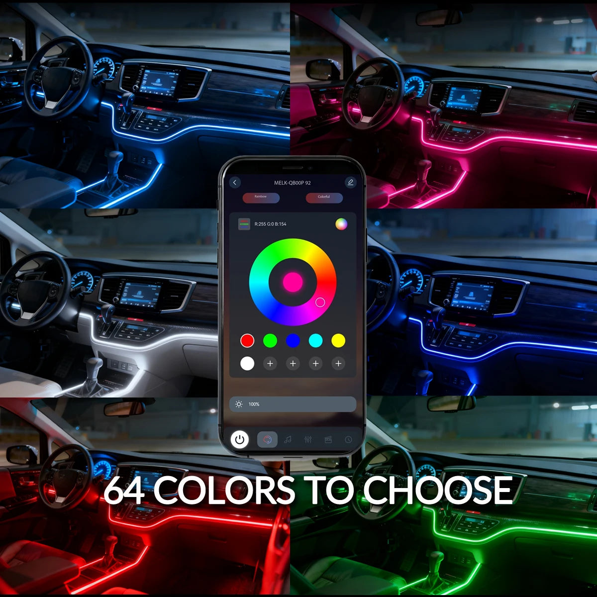 In Ambient Colors RGB Symphony Interior Acrylic Strip Hidden