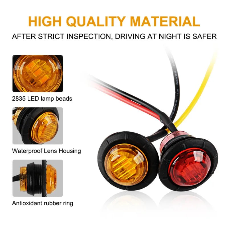 Round Trailer Side Marker Indicators External Trucks Clearance