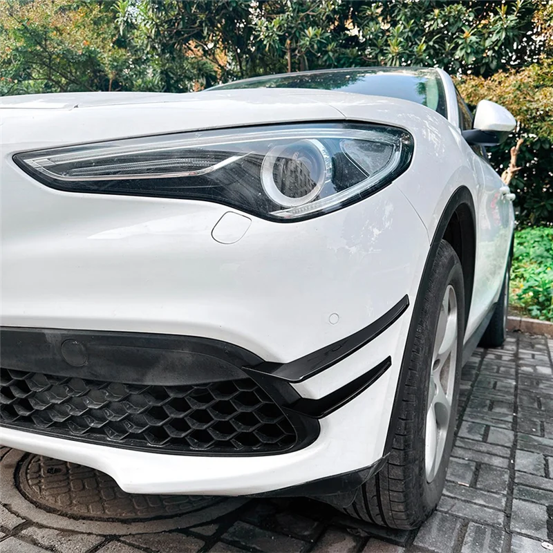 For Alfa Romeo Stelvio 2017+ Glossy Front Bumper Spoiler