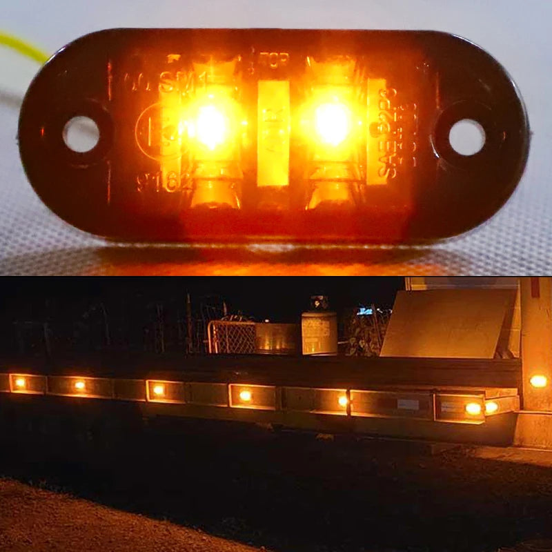 10PCS 12V 24V White Red Amber Side Marker Turn