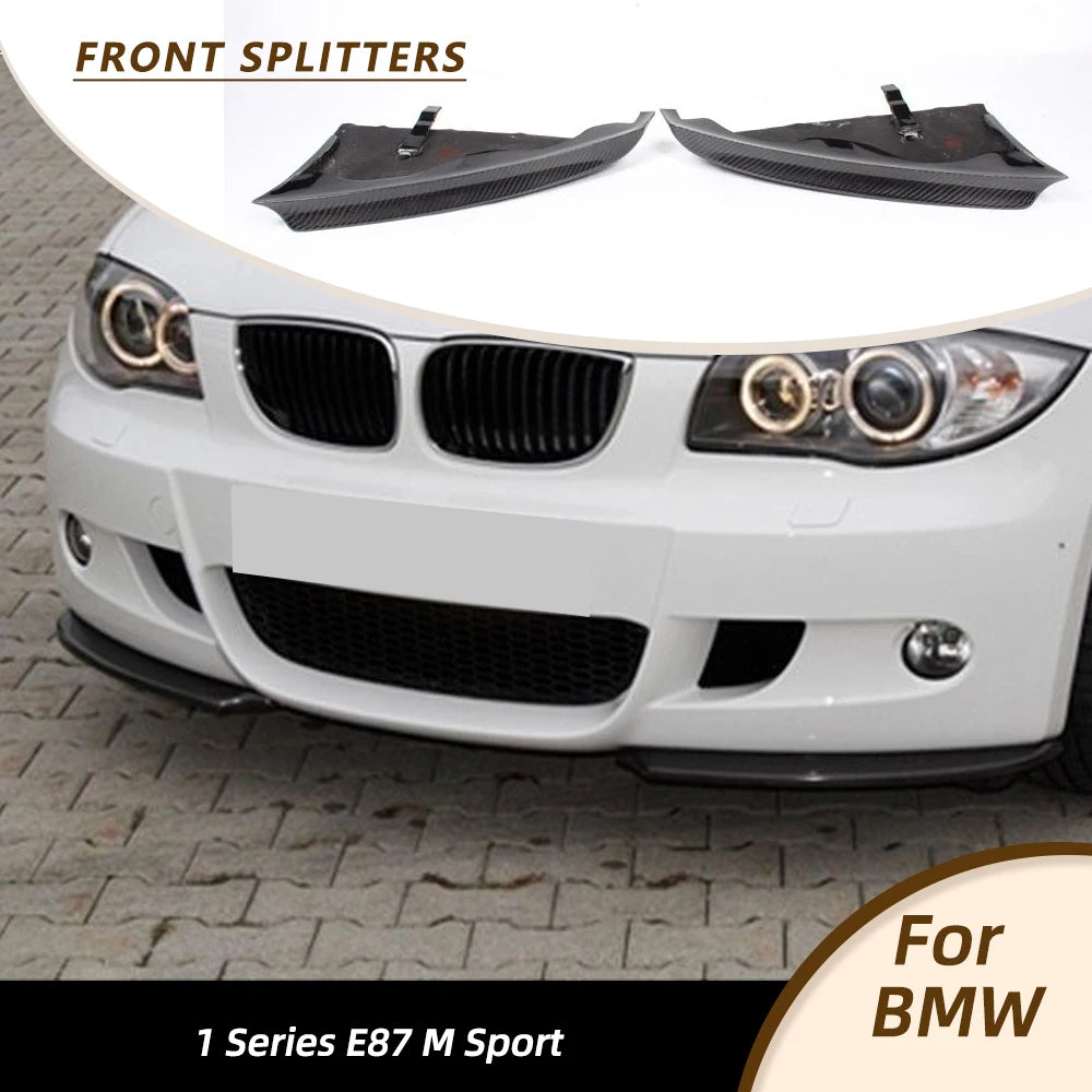 For BMW 1 Series E87 M Carbon Fiber Front Bumper Lip Splitters