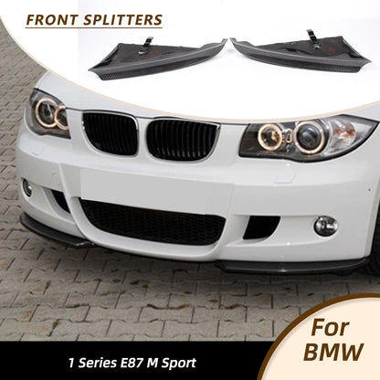 For BMW 1 Series E87 M Carbon Fiber Front Bumper Lip Splitters
