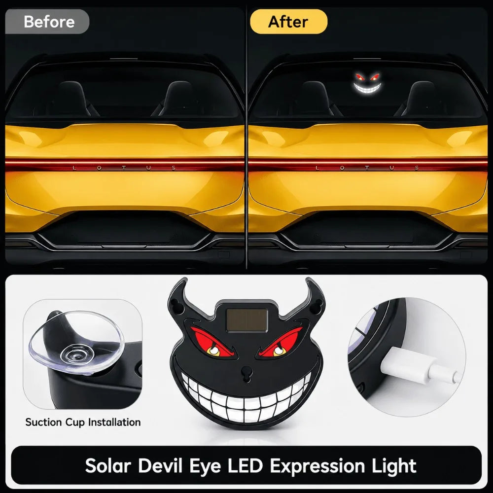 For Universal Solar Devil Eye Expression Cars Rear Quarter