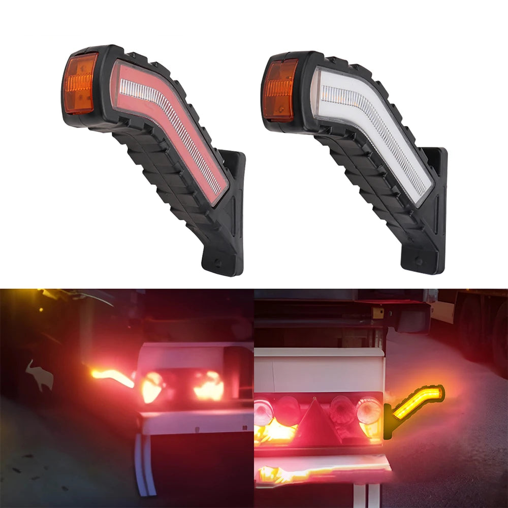 2PCS Truck Assembly Side Warning Flashing Indicator Taillights