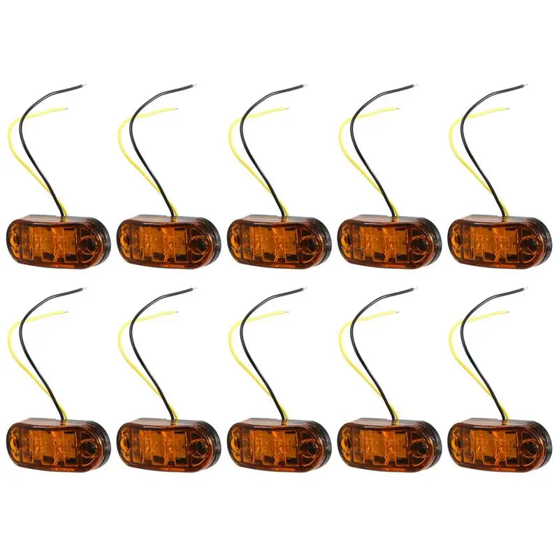 t-top-rated-10pcs Amber Oval Clearance Trailer Truck Side Marker