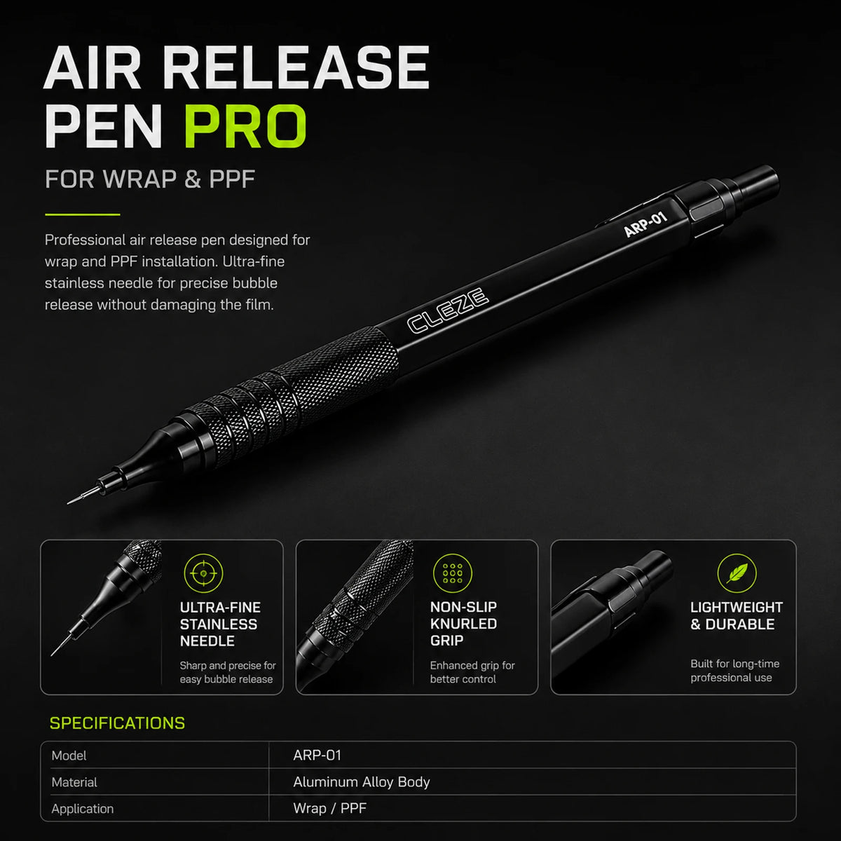 For Vinyl Wrap Cleze Ppf Air Release Pen Ultra Fine Needle Bubble