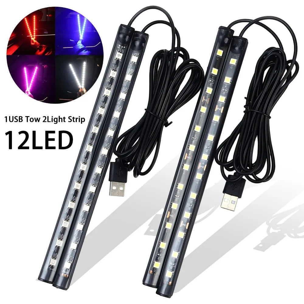 USB Atmosphere 12 Footwell Backlight Neon Strips Interior Decor