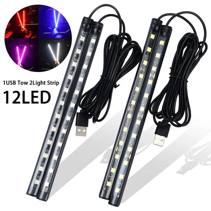USB Atmosphere 12 Footwell Backlight Neon Strips Interior Decor