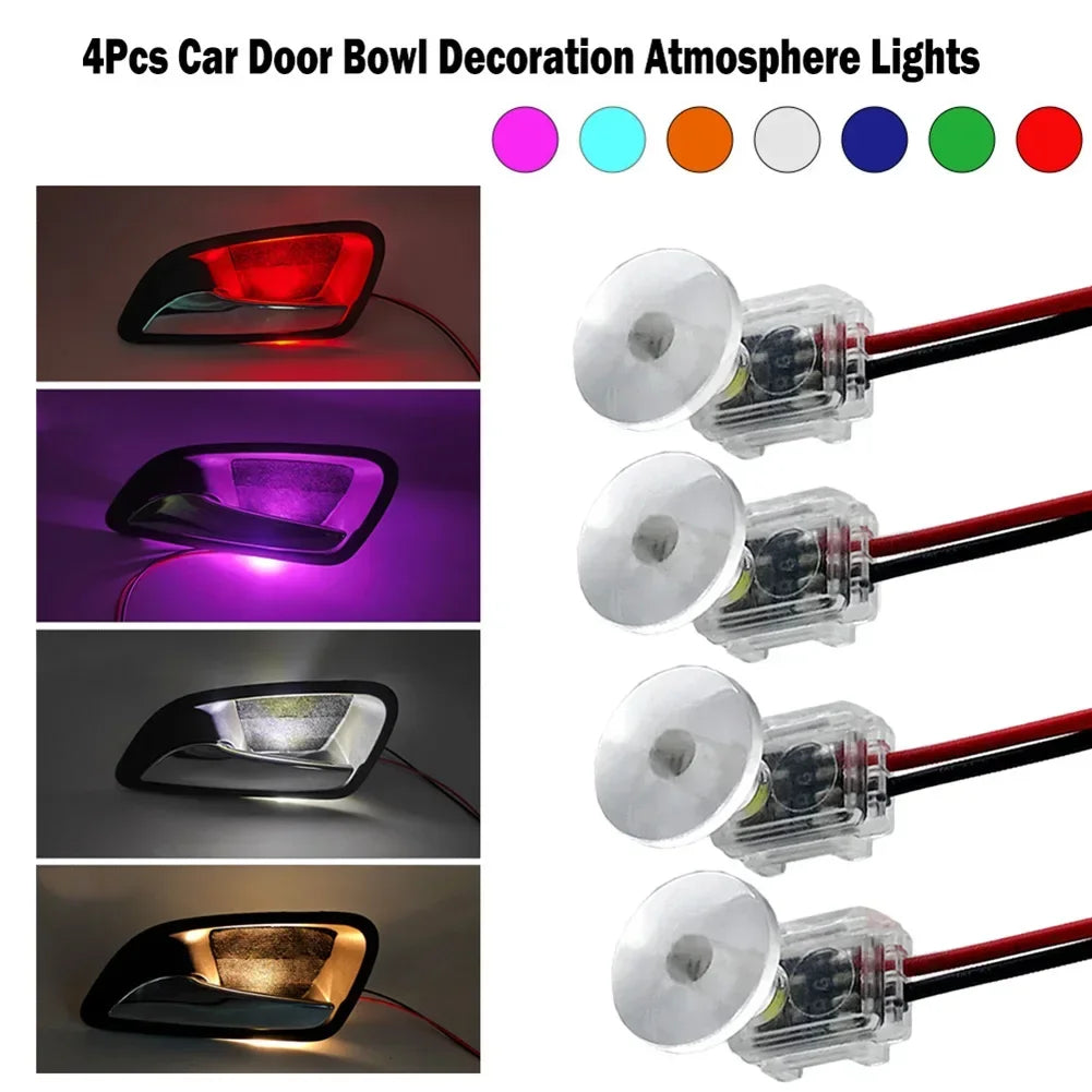 For Atmosphere Accessory Interior Door Handle Ambient 4PCS 12V