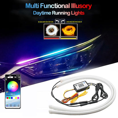 2PCS RGB Daytime Running APP Control Flexible Symphony Flowing