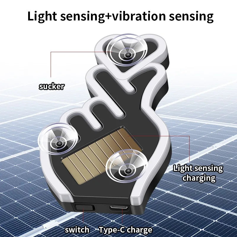 3.7v USB Solar Powered no-wire Heart Neon Signal Windshield