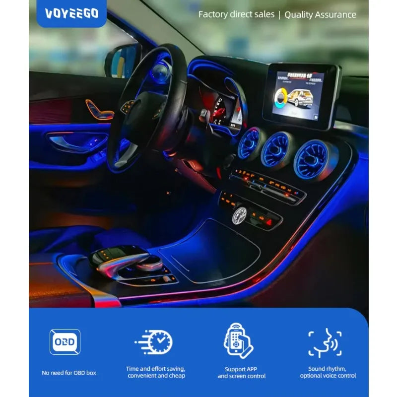 For C Class Glc Class W205 Ambient Lighting Upgrade Interior X253