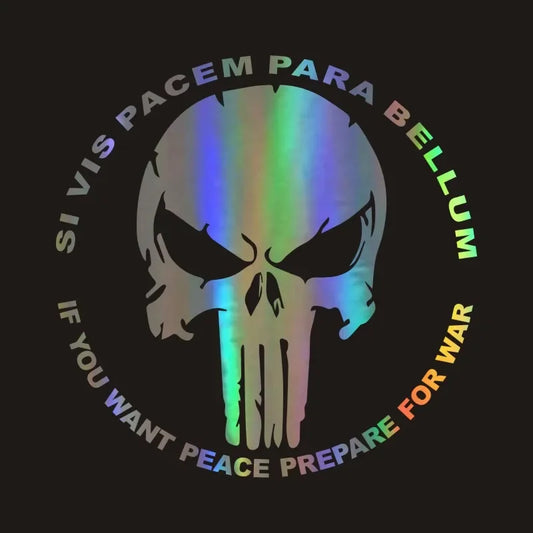 Waterproof Sticker Punisher Skull Funny Decal Reflective Laser