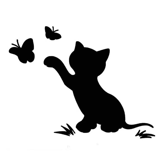 X1 Cat Beats Butterfly Super Cute Reflective Sticker Cartoon