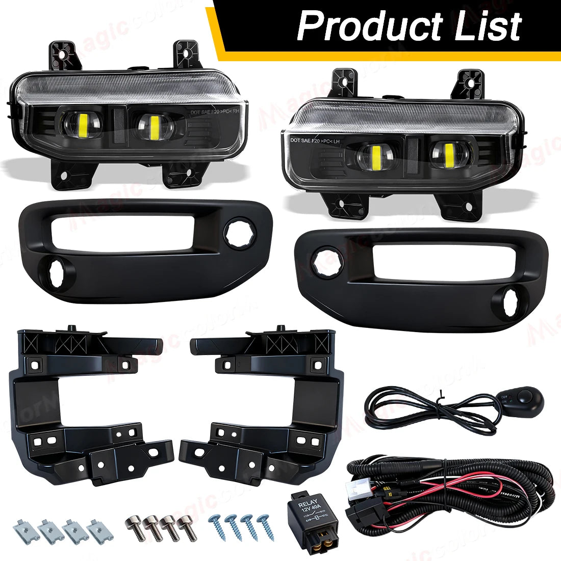 For Dodge Ram 1500 2019 2020 Fog Lamps 2021 2022 2023 Drl