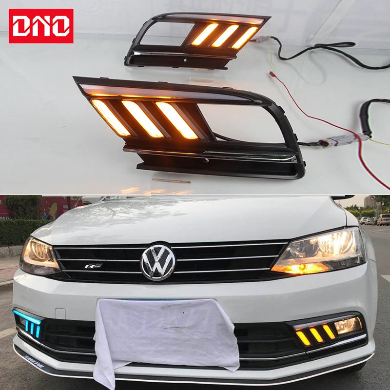 For Volkswagen VW Jetta 2016 - 12V Daytime Running 2018 Yellow