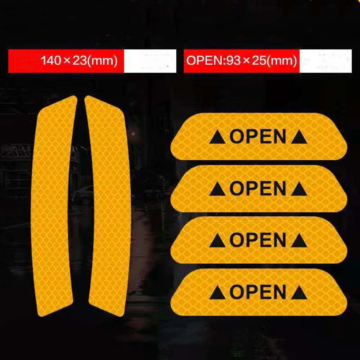 Door Open Wheel Eyebrow Reflective Sticker Cover Decal Trim