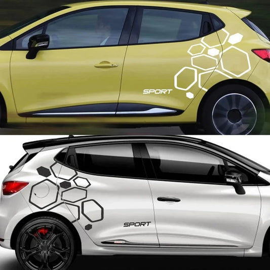 Creative Sport Stripes Body Door Side Sticker for-renault Clio