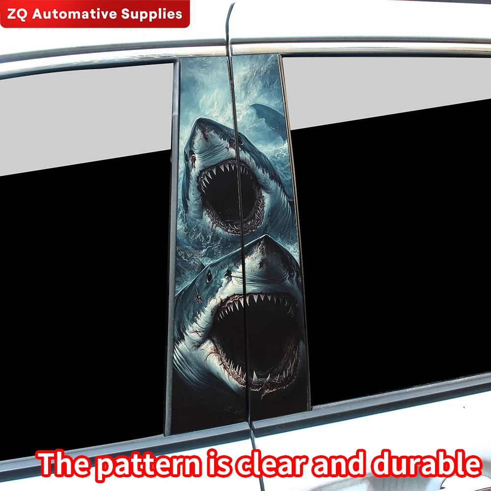 Huge Shark Megalodon Stickers b-pillar Vinyl Decals Door Pillar