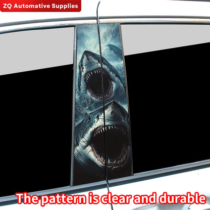 Huge Shark Megalodon Stickers b-pillar Vinyl Decals Door Pillar