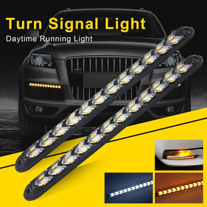 2PCS Daytime Running Strip 12V Waterproof Sequential Flexible