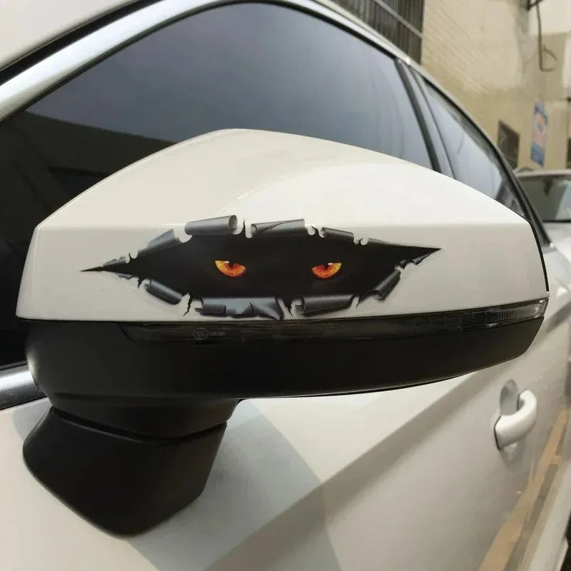 3D Simulation Peeping Cat Eye Sticker Body Dents Scratches
