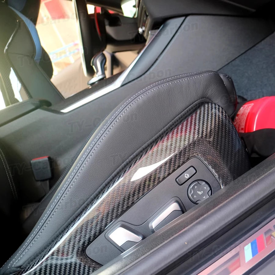 For BMW G80 M3 G82 M4 Dry Carbon Fiber Interior Trim Side SEAT