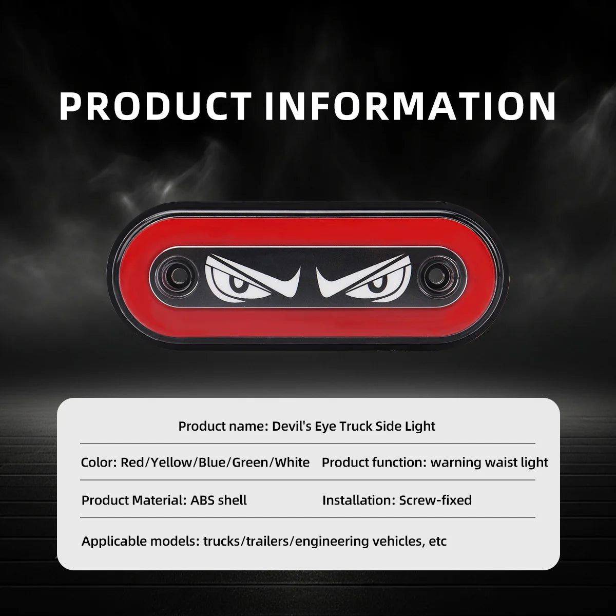 For Trailers Construction Vehicle Utv 4PCS Demon Eye 12-24v