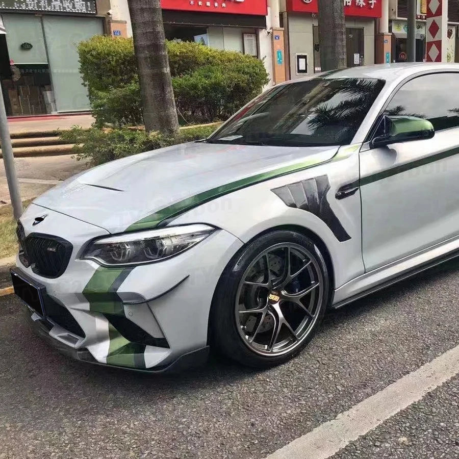 For BMW 2 Series F87 M2 Dry Carbon Fiber Front Side Fender Vents