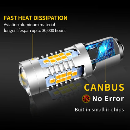 2PCS 30-smd 1156 py21w bau15s Canbus Turn Signal Amber