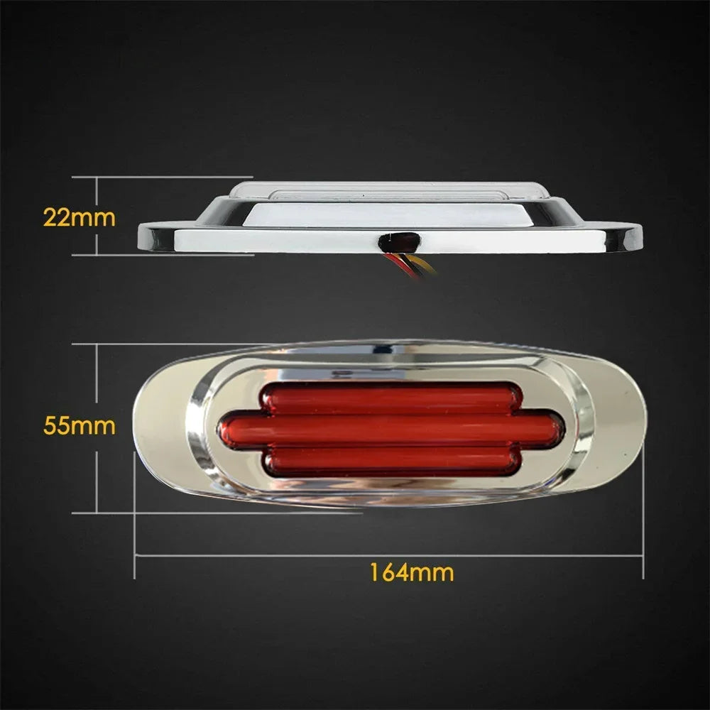 10PCS Truck Side Marker 16LED Trailer Rv Clearance Chrome