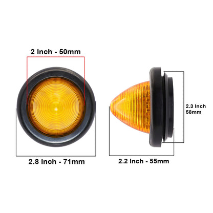 2PCS Cone Round Side Marker Rear Tracking Clearance Waterproof