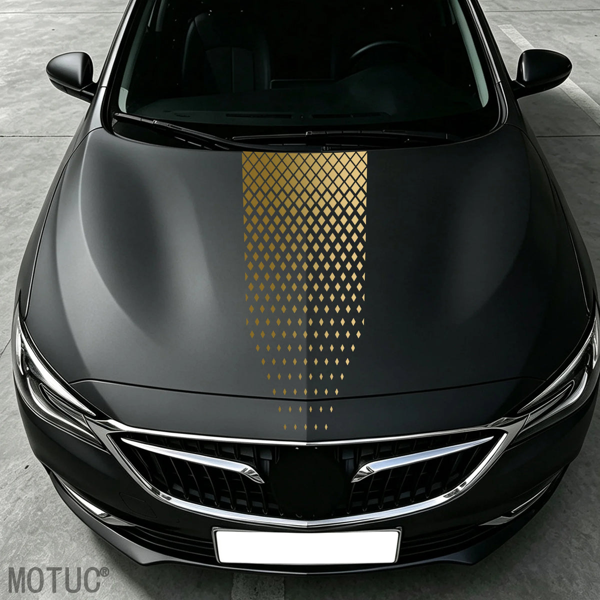 Diamond Rhombus Mesh Engine Hood Sticker Decal Self Adhesive