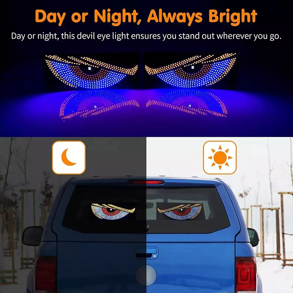 2PCS Cars Windshield Devil Eyes USB Flashing Demon Flexible