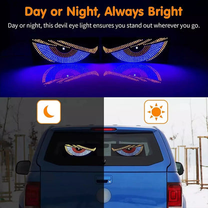 2PCS Cars Windshield Devil Eyes USB Flashing Demon Flexible