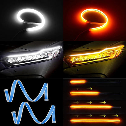 2PCS Start Scan Drl Daytime Running Flexible Headlights White