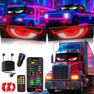 Pair Signs Windshield Dynamic Devil Eyes Flexible Display Dual