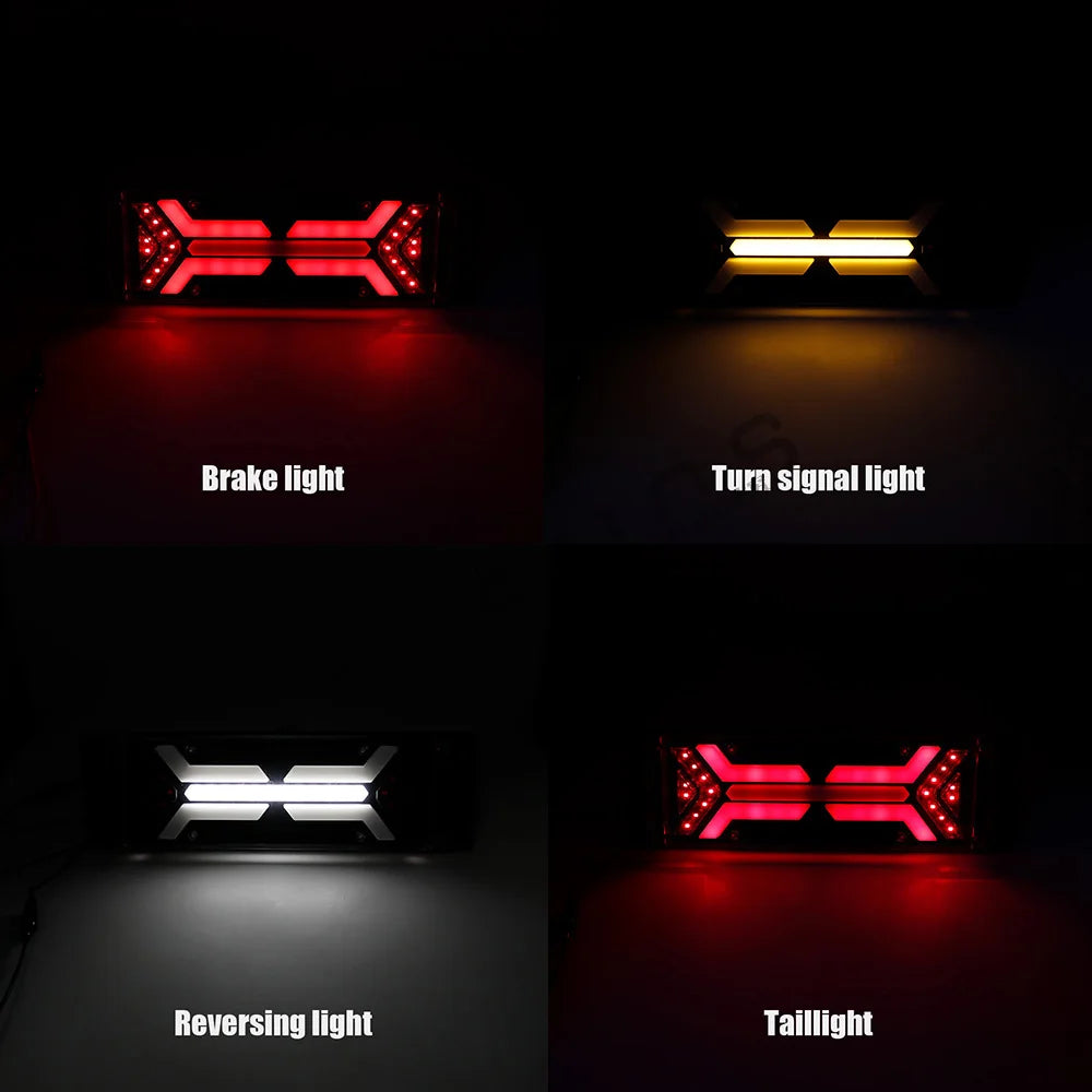 For Trailer 2PCS 12V Combination Tail Turn Signal Lamps Brake