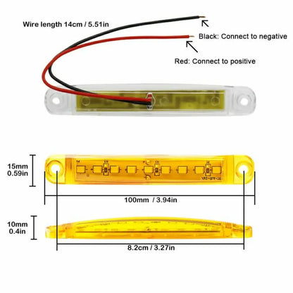 12V 24V Side Marker Indicator Front Rear Turn Signal