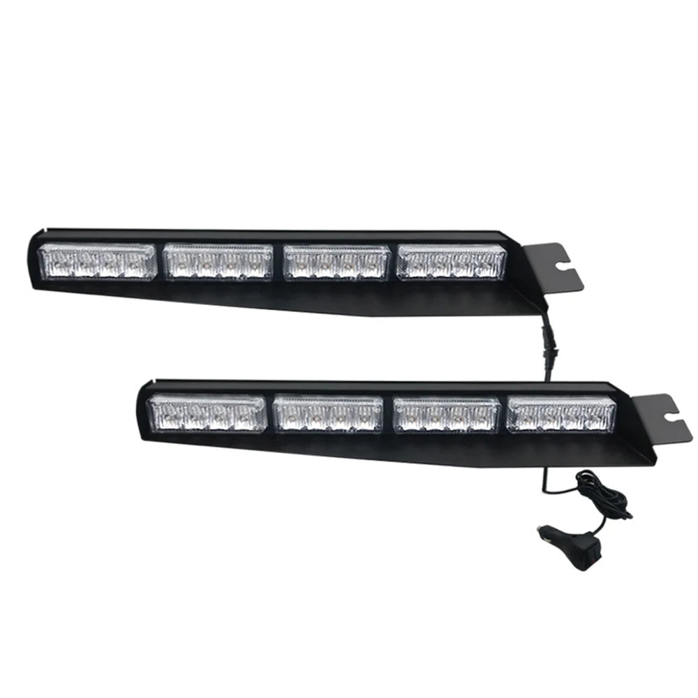 For Flash Lamp Windshield Bar 2PCS Visor Strobe Bars Front
